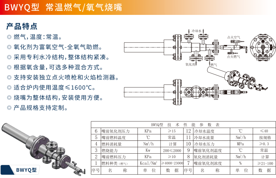 BWYQ型 常溫燃氣∕氧氣燒嘴